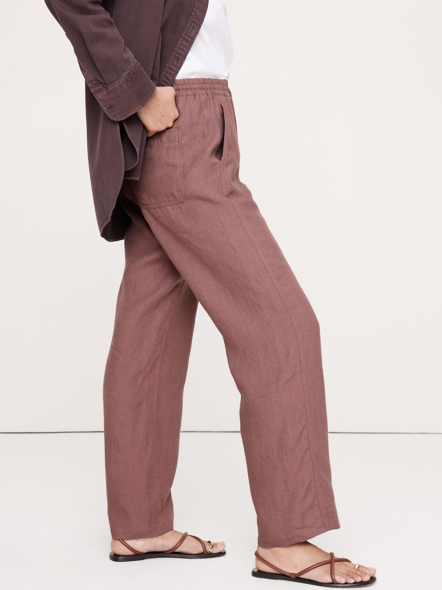 Image number 6 showing, The Getaway Straight-Leg Pull-On Pant in Linen