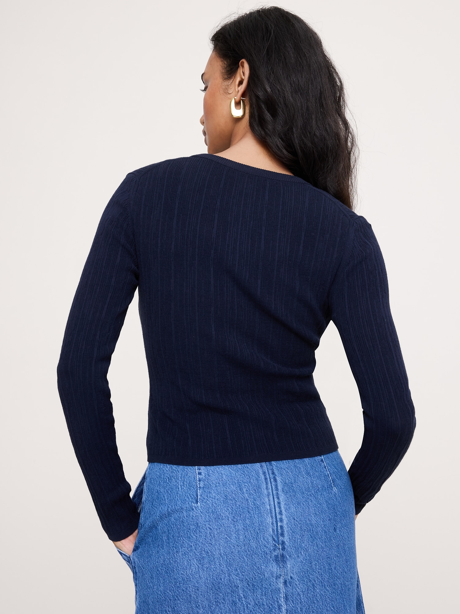 Image number 2 showing, Crinkle Knit Cropped Cardigan