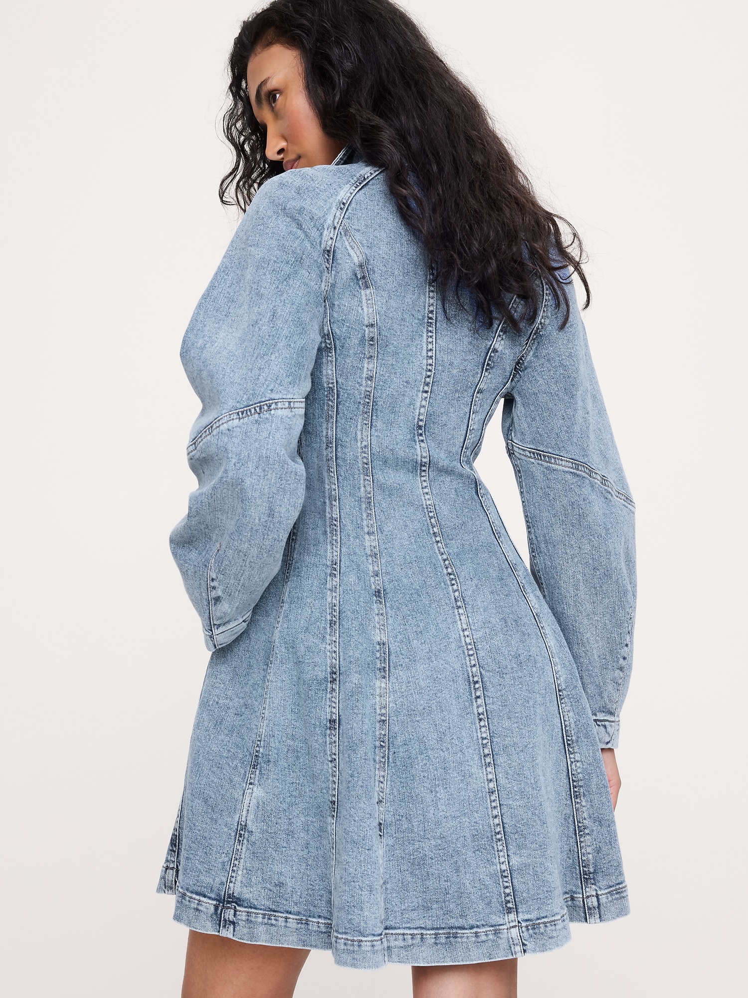 Image number 2 showing, Seamed Denim Mini Dress