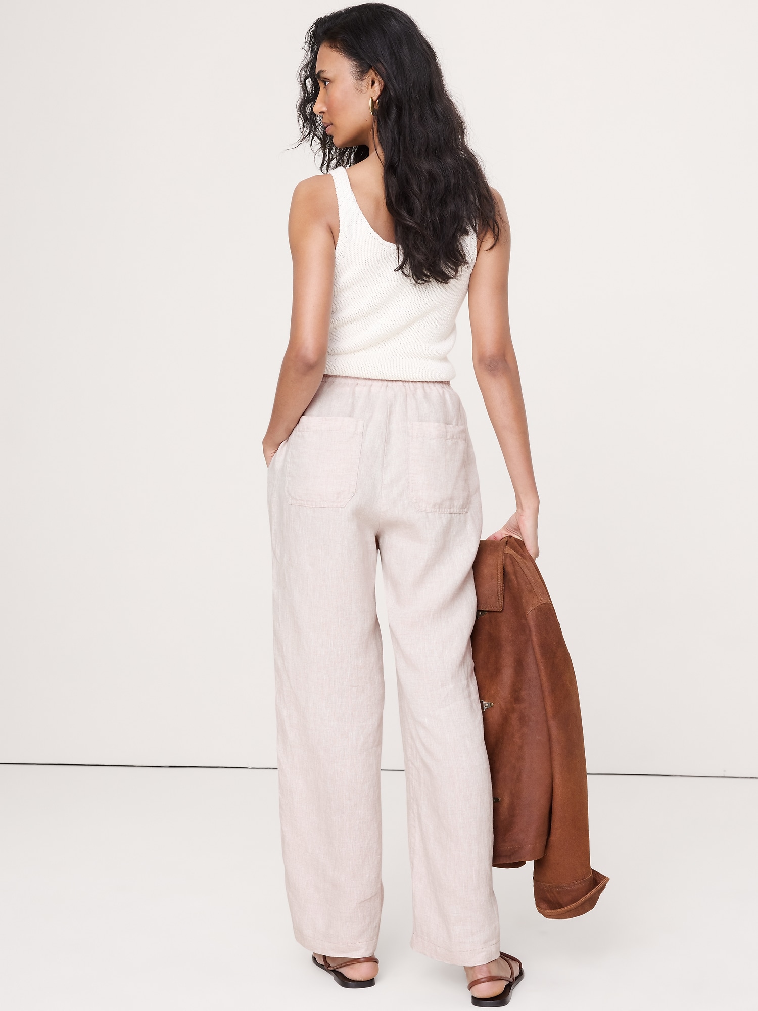 Image number 8 showing, The Getaway Straight-Leg Pull-On Pant in Linen