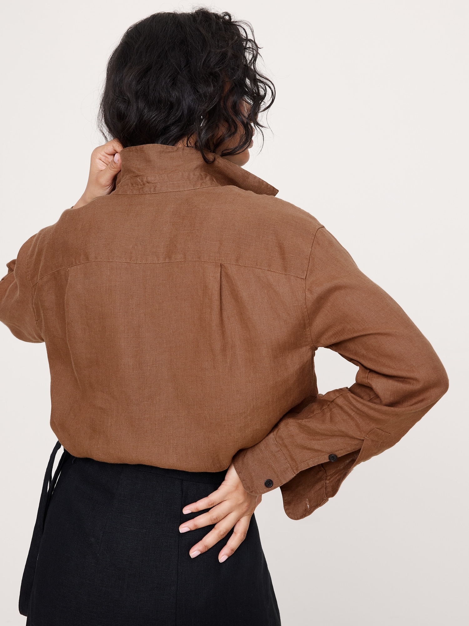 L'image numéro 3 présente Chemisier surdimensionné en lin