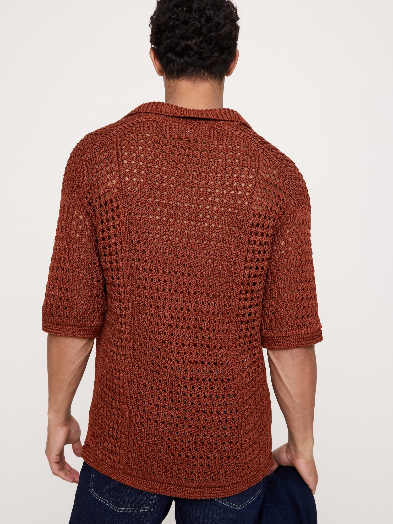 Image number 2 showing, Crochet Cotton Sweater Polo