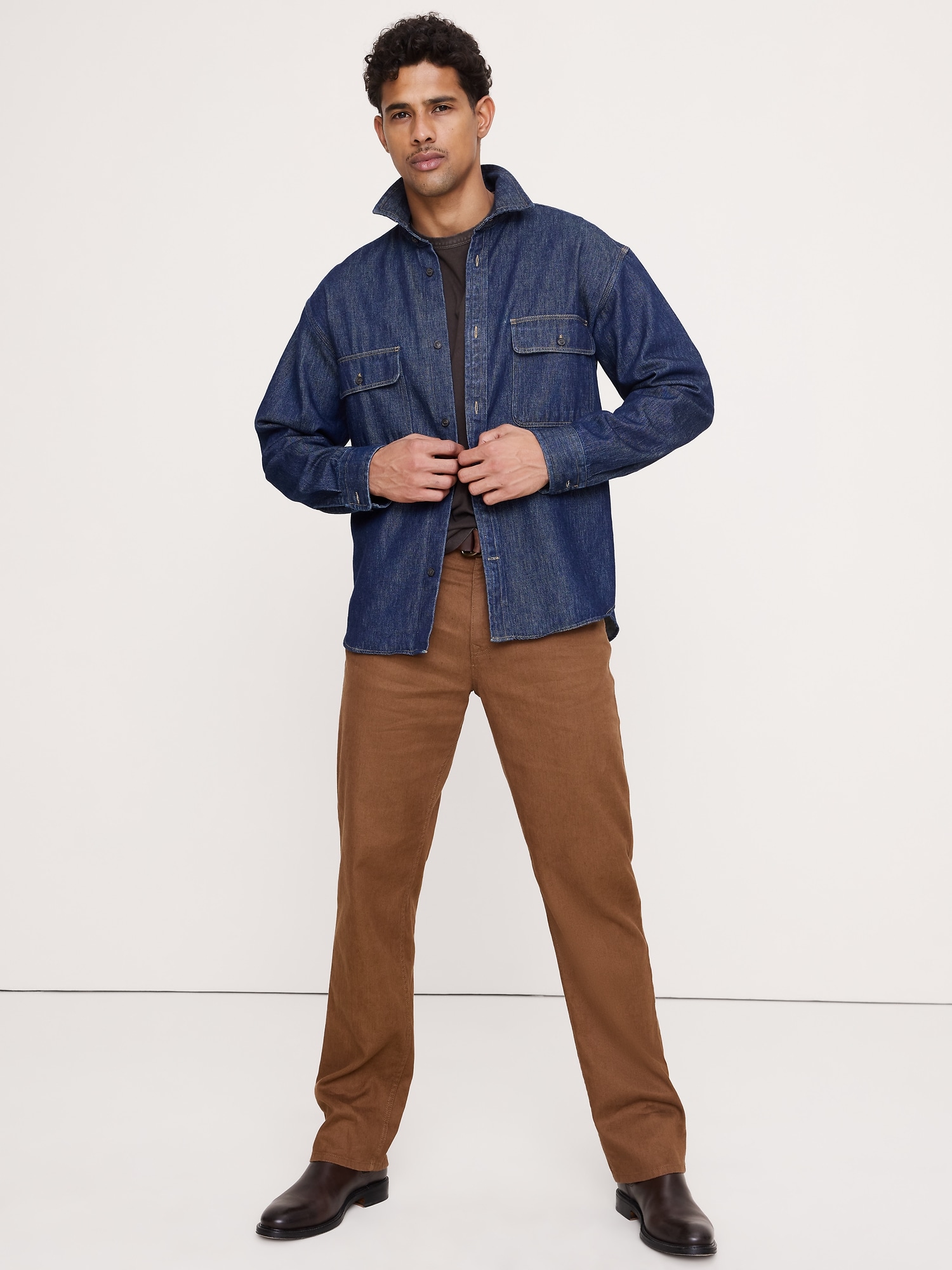 PANTALON VOYAGEUR DROIT EN LIN ET COTON