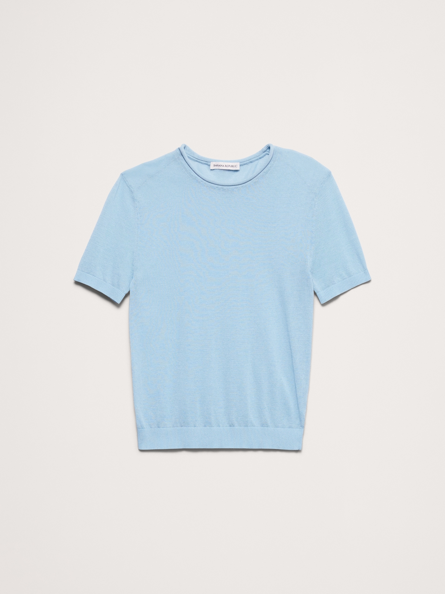 Image number 6 showing, Sheer Ultra-Fine Cotton Sweater Tee