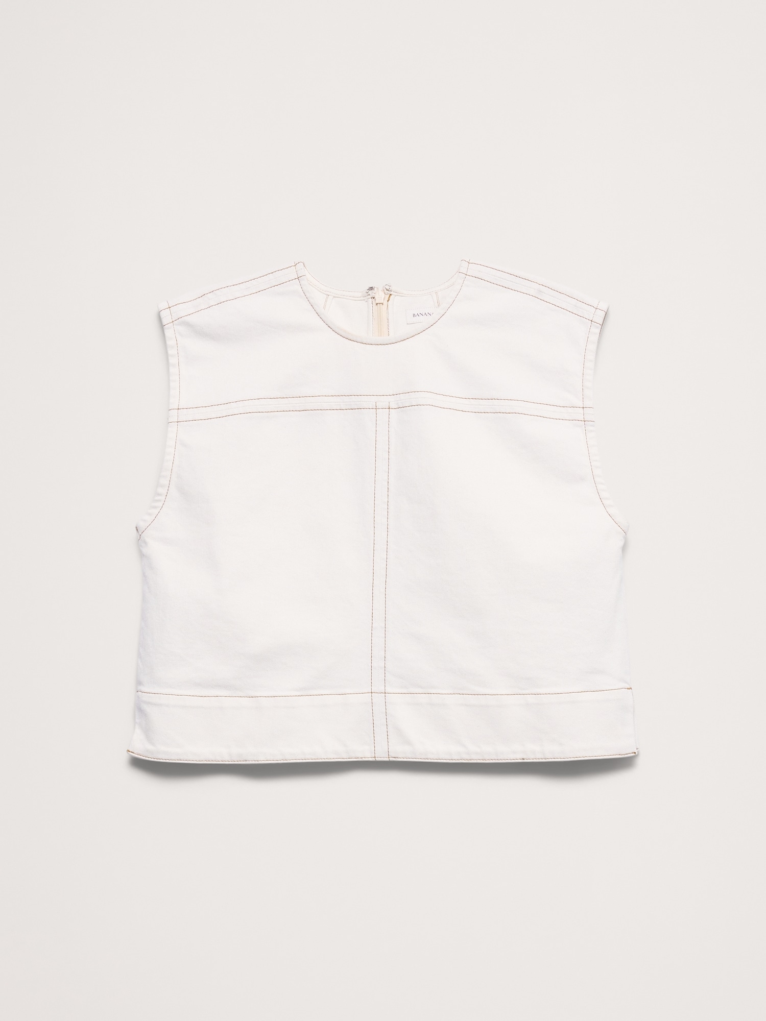 Image number 4 showing, Top-Stitched Denim Top