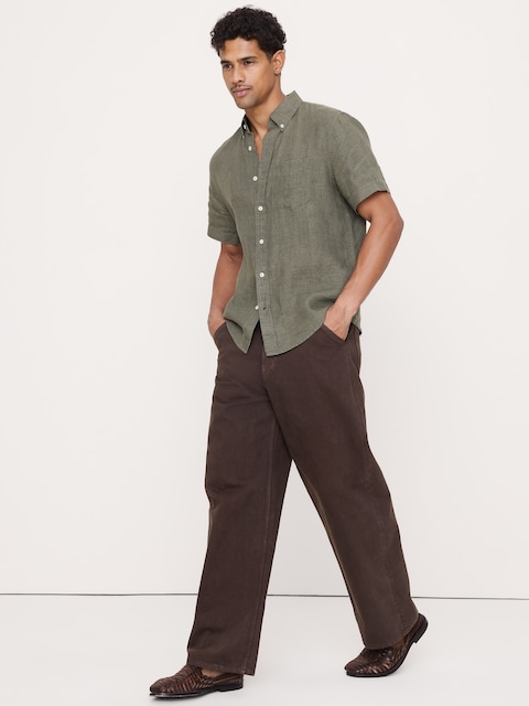 CHEMISE STANDARD À MANCHES COURTES EN LIN