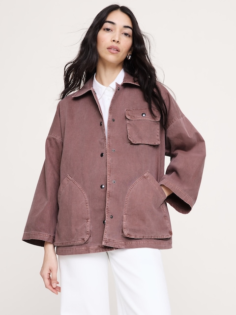 VESTE DE TRAVAIL EN COTON DÉLAVÉ