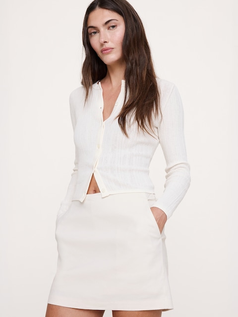 JUPE COURTE EN LIN ET VISCOSE