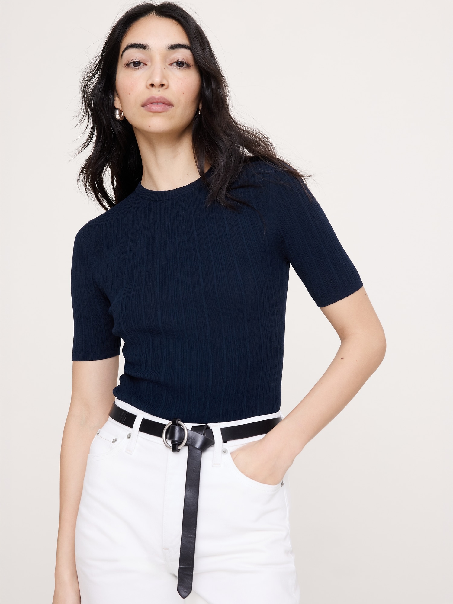 Image number 1 showing, Crinkle Knit Top
