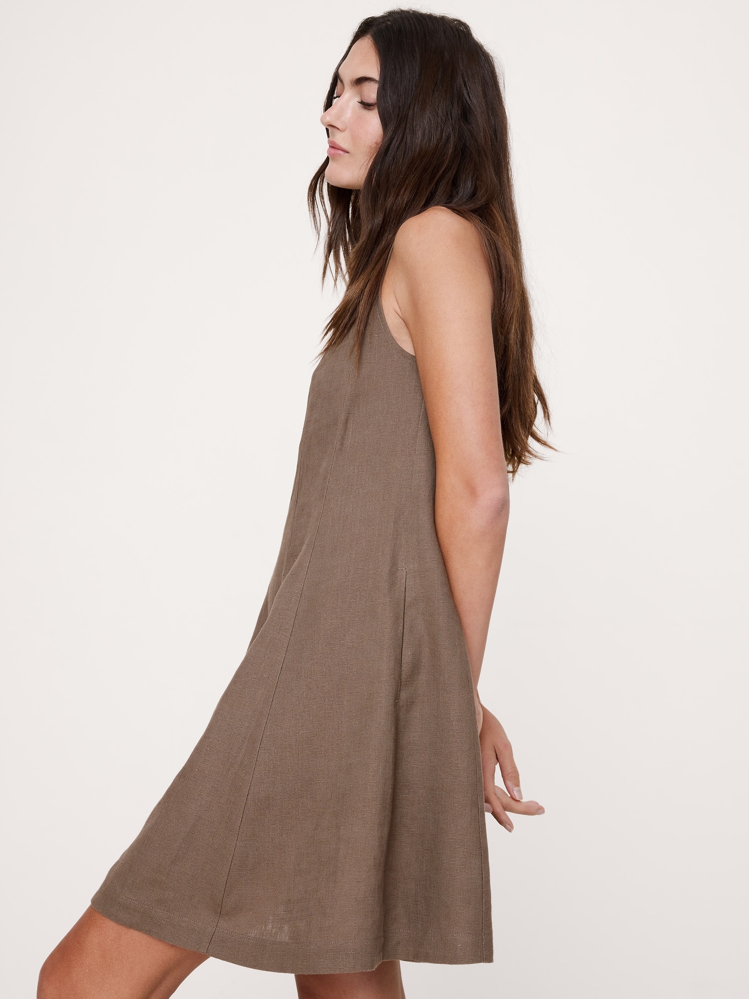 Image number 6 showing, Paneled Linen Mini Dress