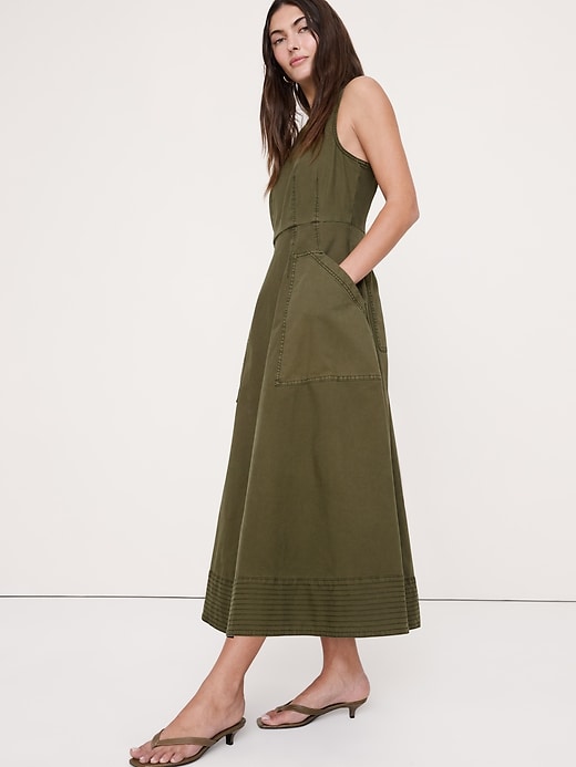 Cotton Canvas Utility Pocket Maxi Dress | Banana Republic Cotton Canvas Utility Pocket Maxi Dress | Banana Republic