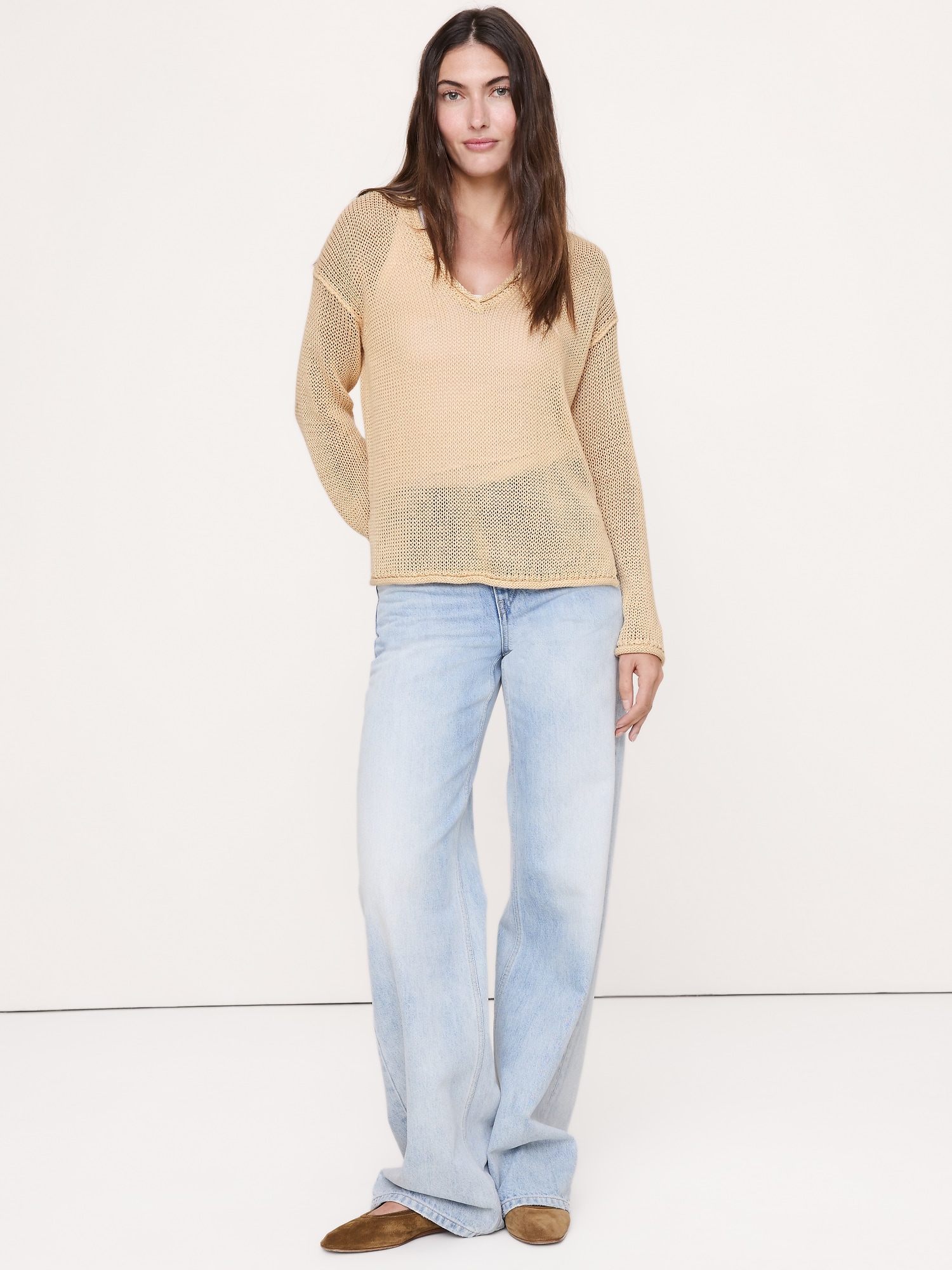 Heirloom Linen V-Neck Sweater