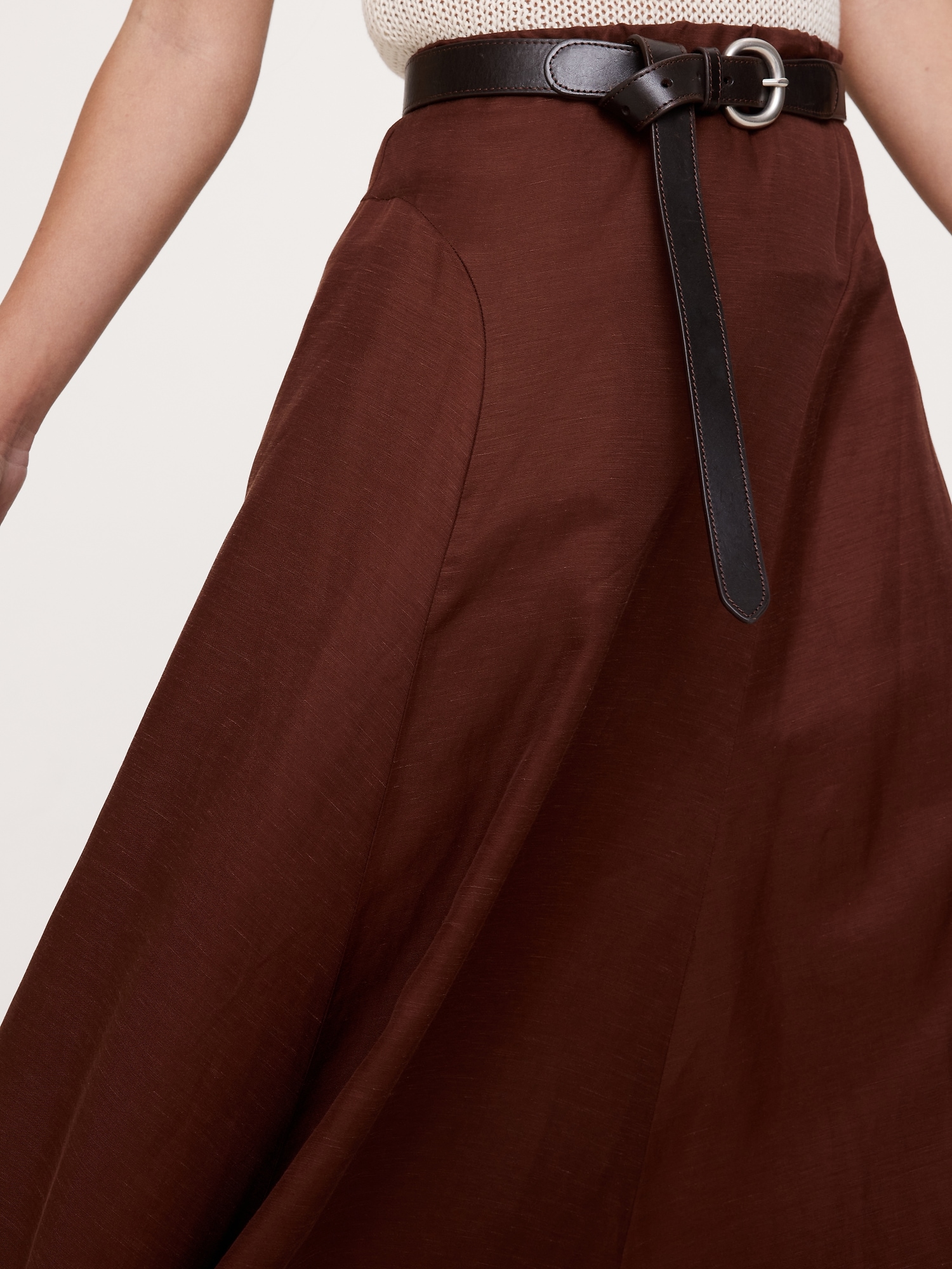 Image number 3 showing, Viscose-Linen Maxi Skirt