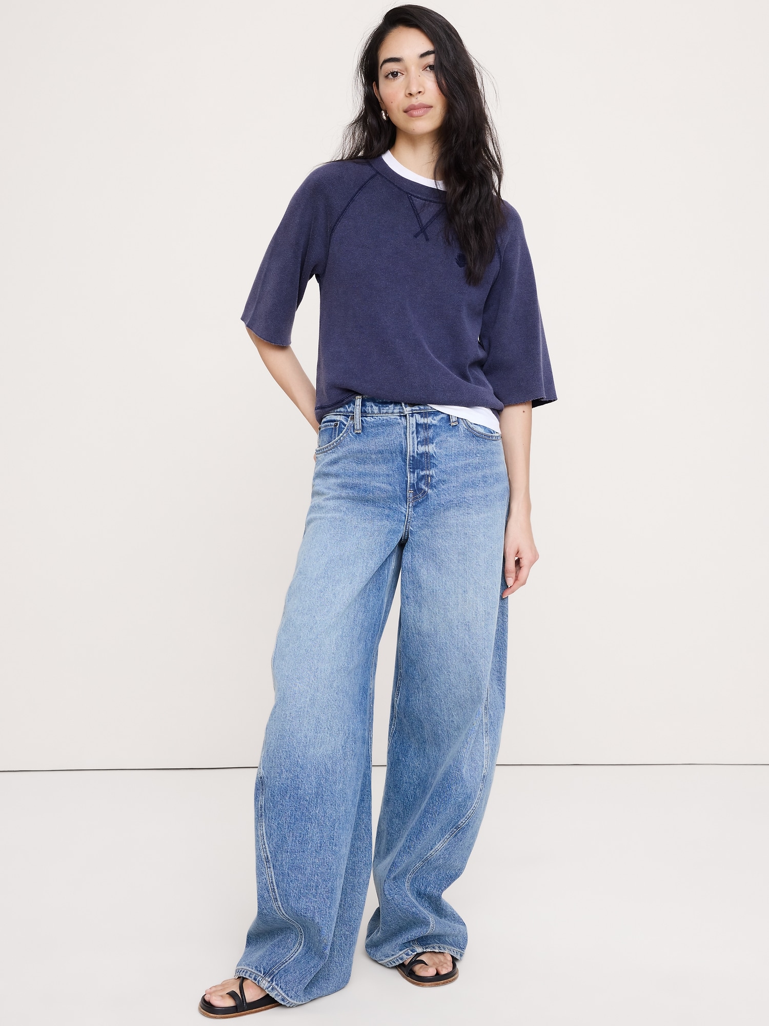 L'image numéro 3 présente Haut en coton ouaté teint en plongée