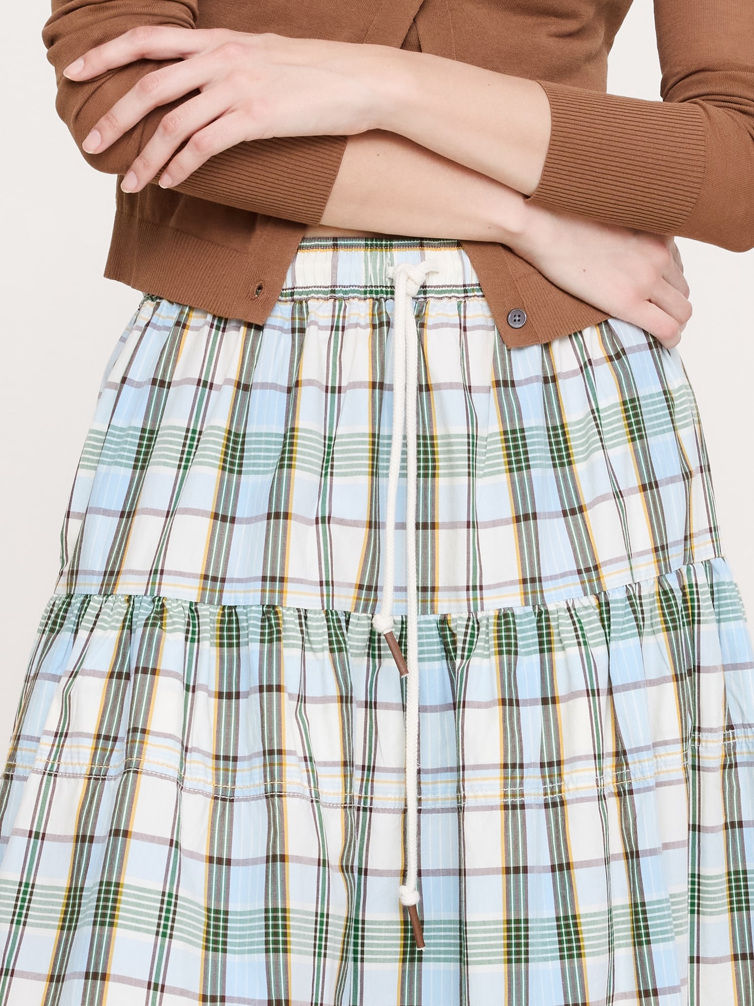 Image number 6 showing, Cotton Poplin Tiered Maxi Skirt