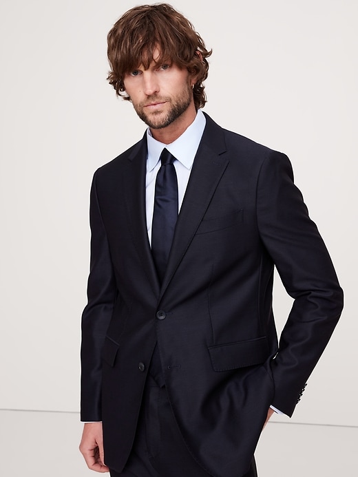Banana Republic ソロテックス ネイビー スーツセットアップ M Signature Italian Hopsack Suit Jacket | Banana Republic