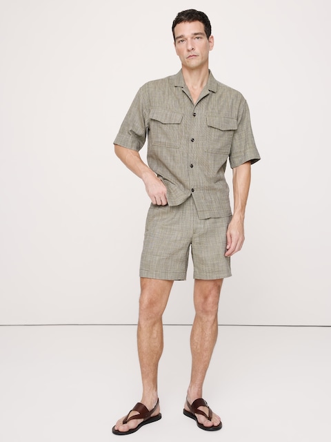 SHORT À ENFILER À CARREAUX DE 18 CM