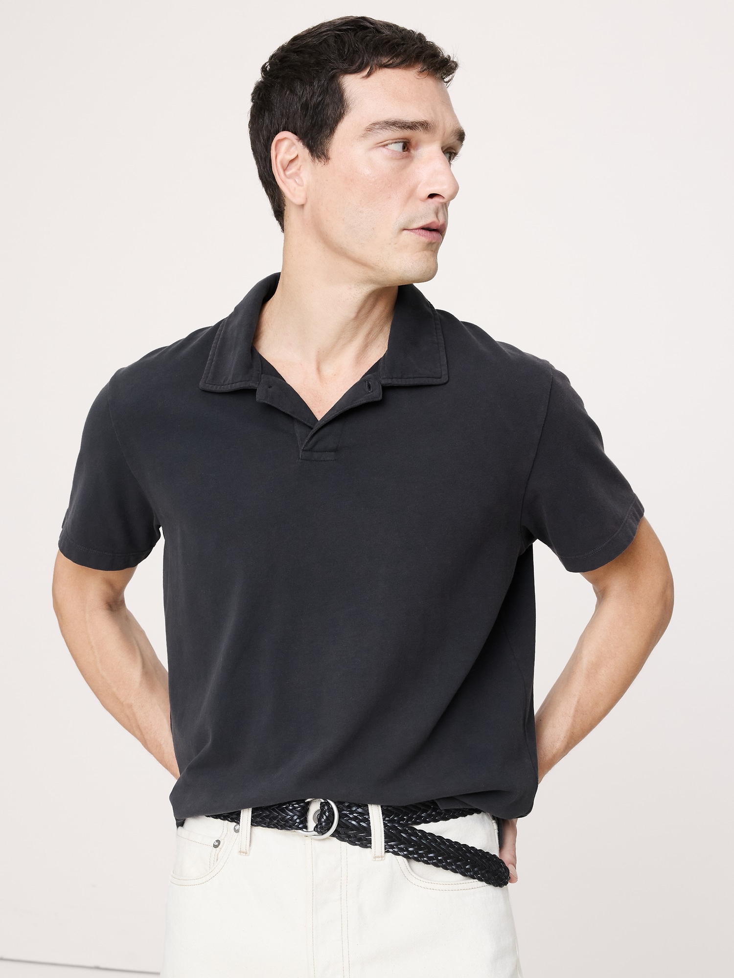 Image number 1 showing, Relaxed Sueded Cotton Polo