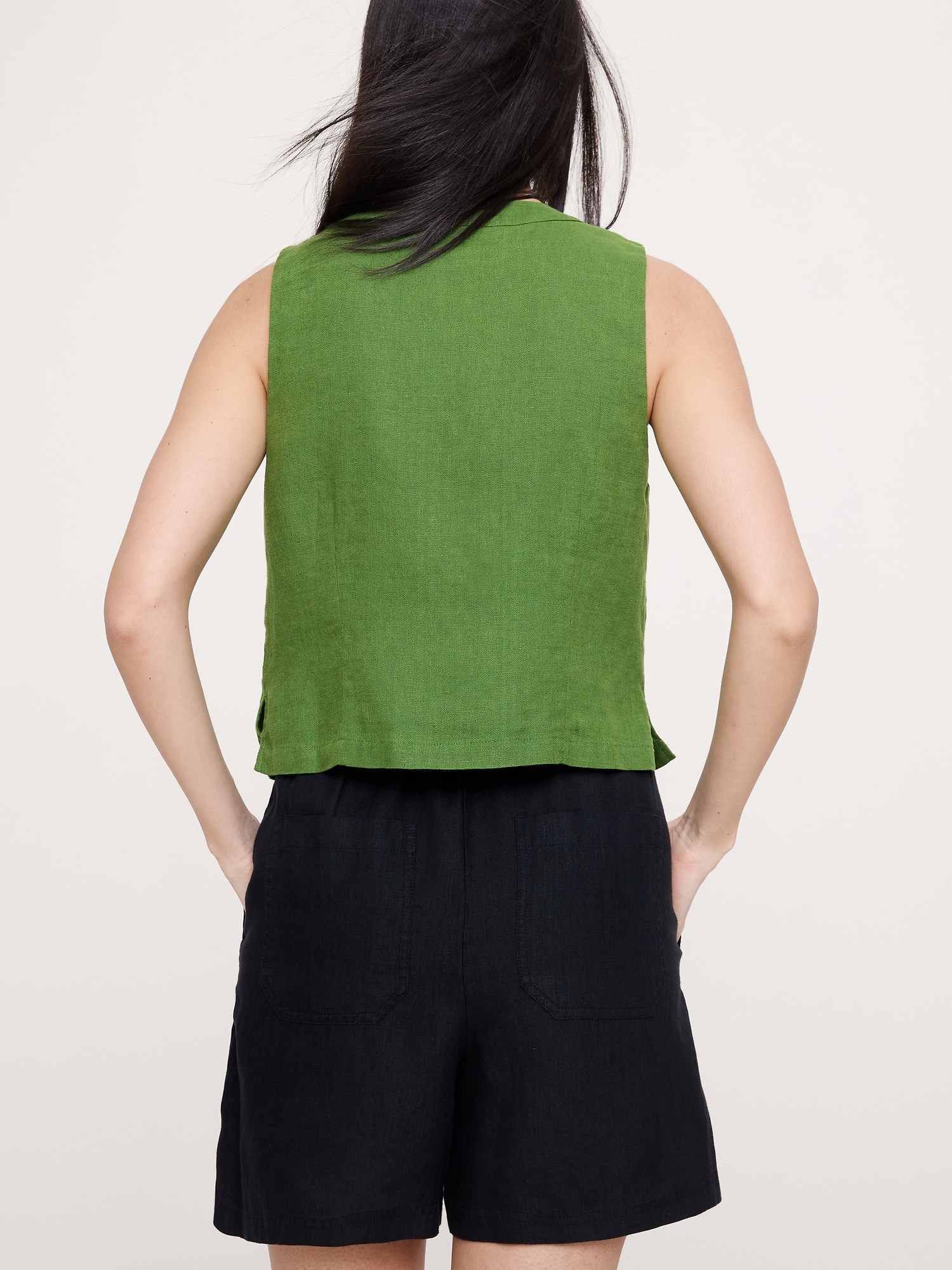 Image number 6 showing, Linen Lace-Trim Vest