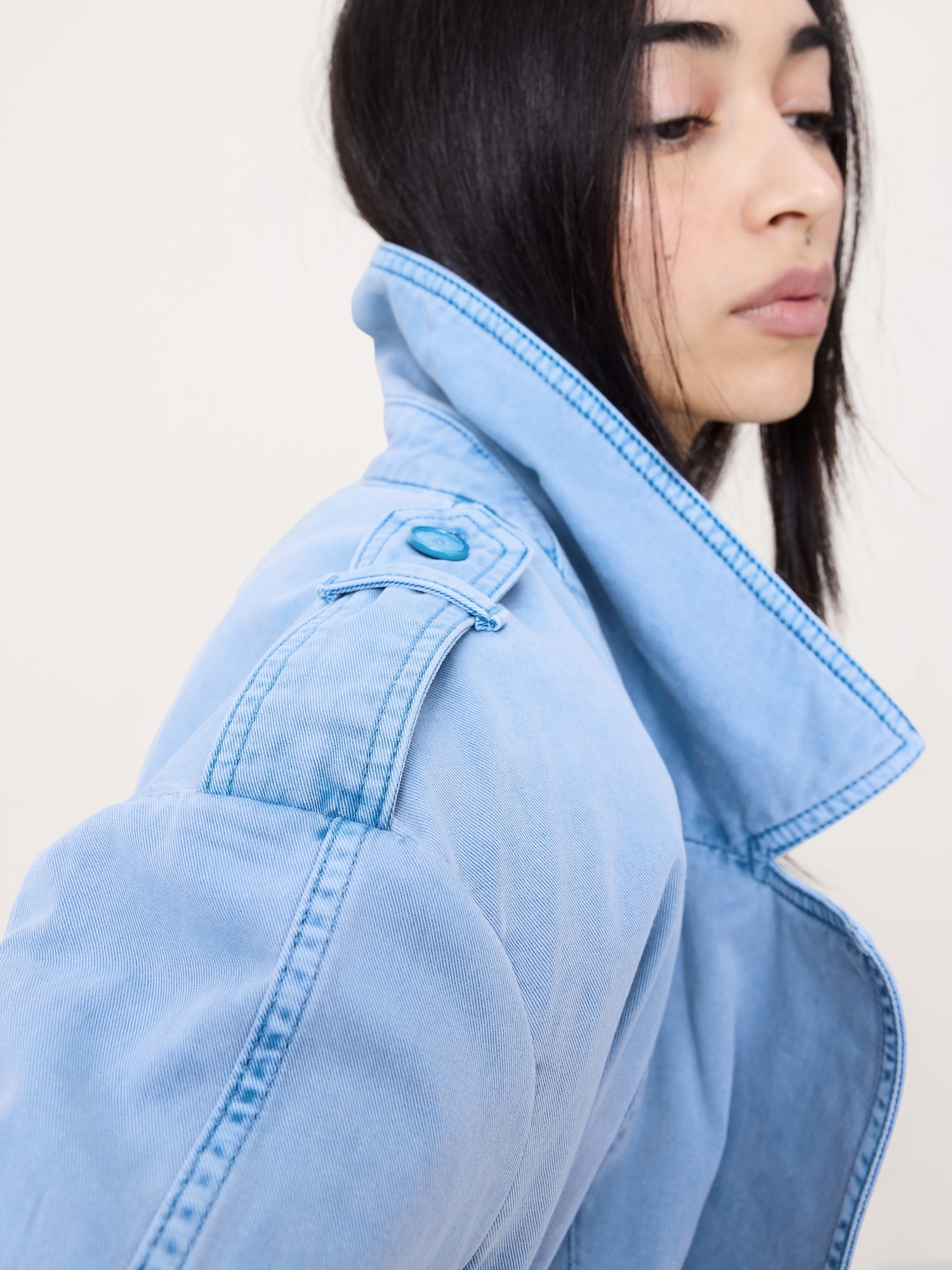 L'image numéro 3 présente Caban en sergé de coton