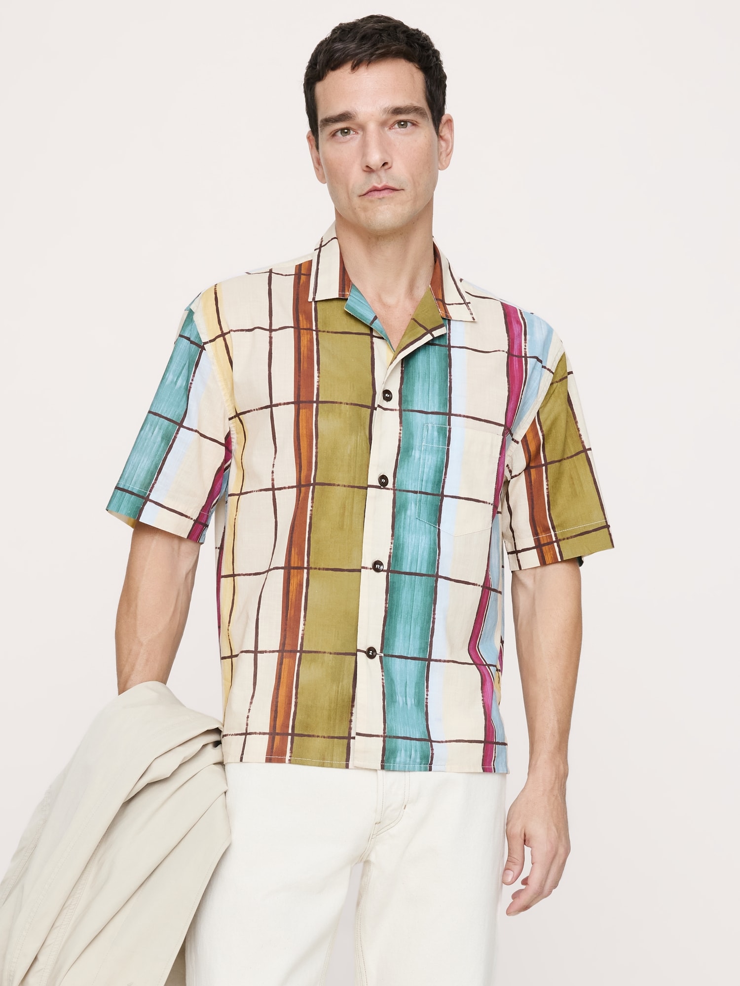 CHEMISE DE VACANCES DÉCONTRACTÉE EN COTON FLAMMÉ