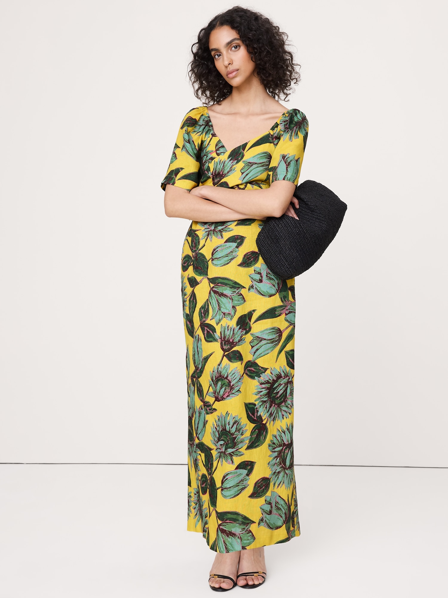 Image number 1 showing, Linen Sweetheart Maxi Dress