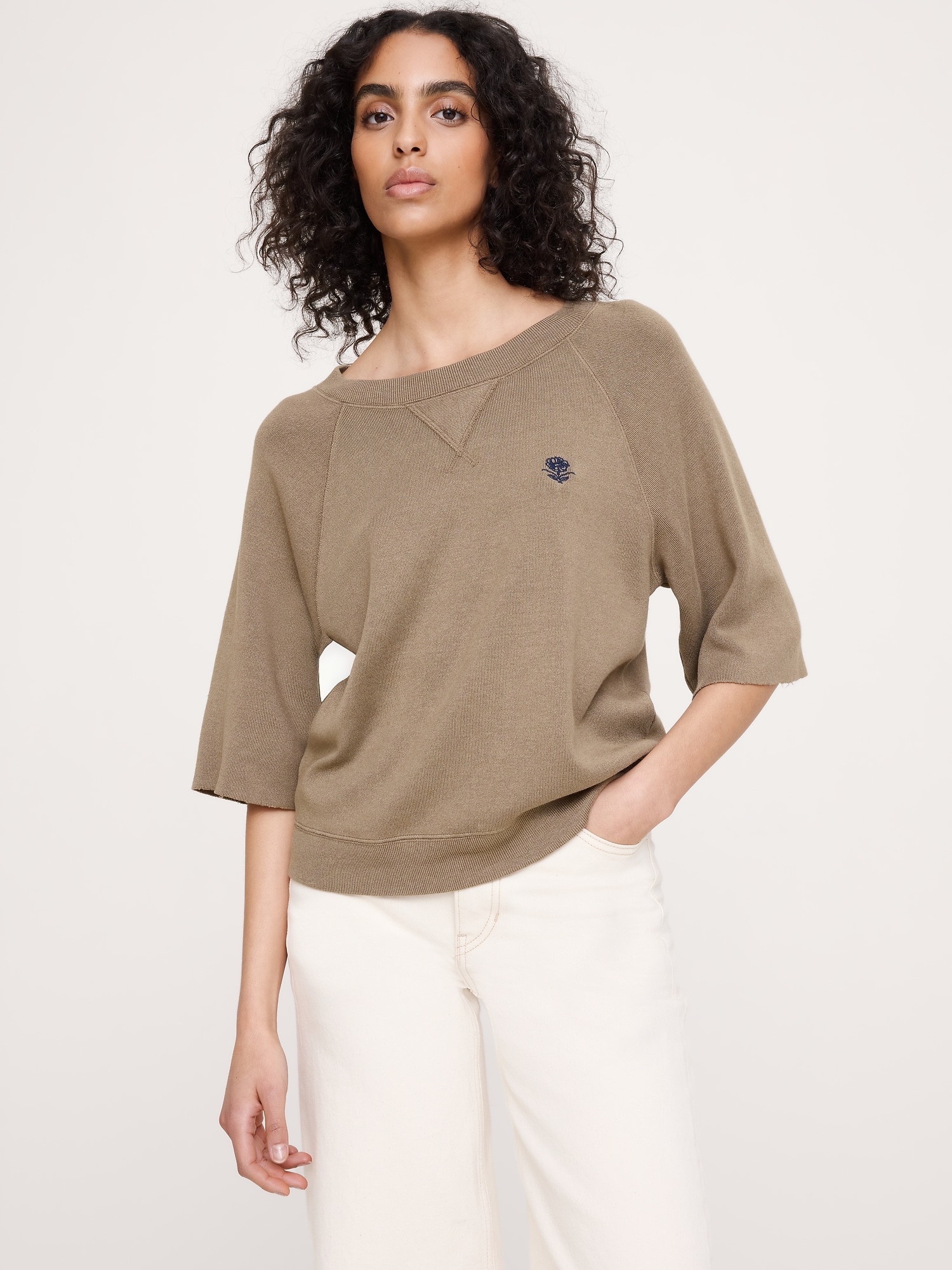 HAUT EN COTON OUATÉ TEINT EN PLONGÉE