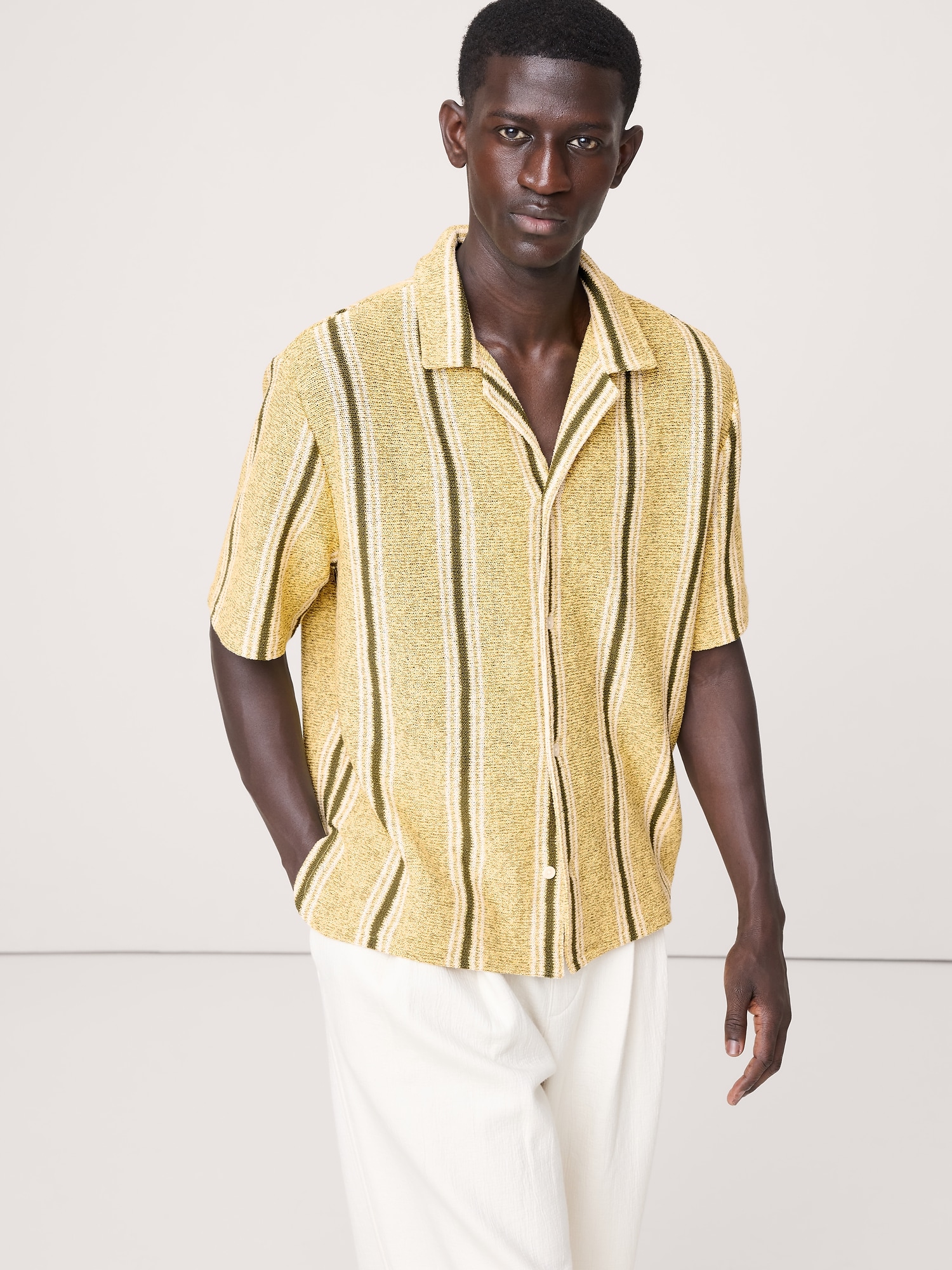 CHEMISE DE VACANCES DÉCONTRACTÉE À RAYURES