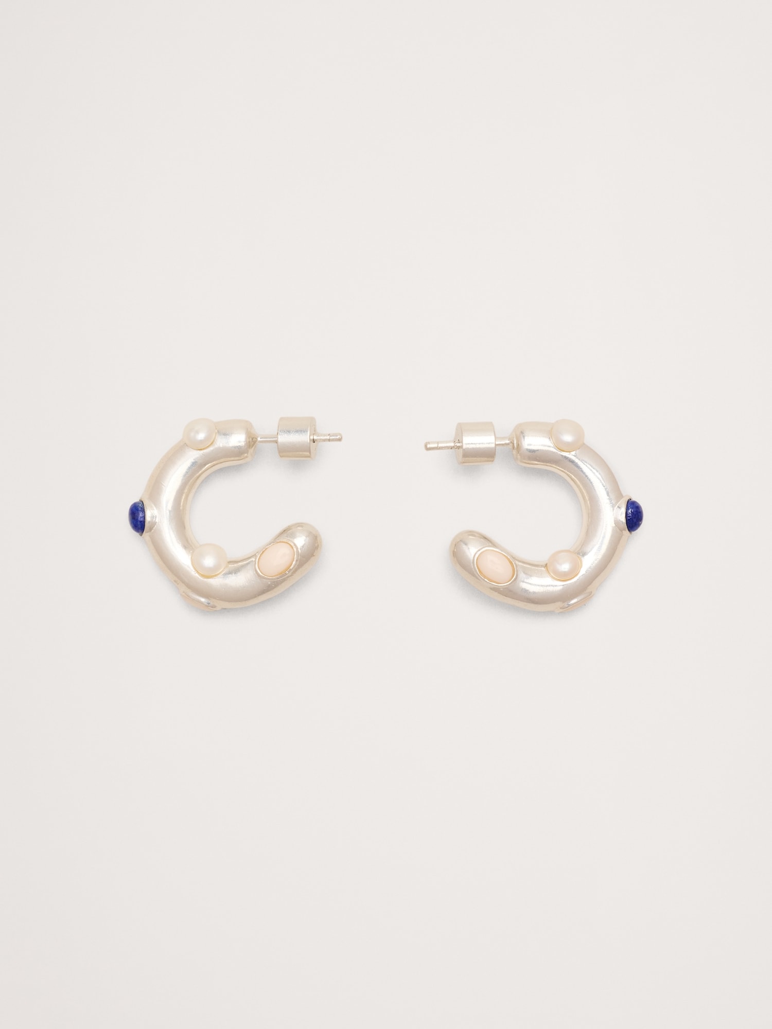 Gem Studded Hoop Earrings