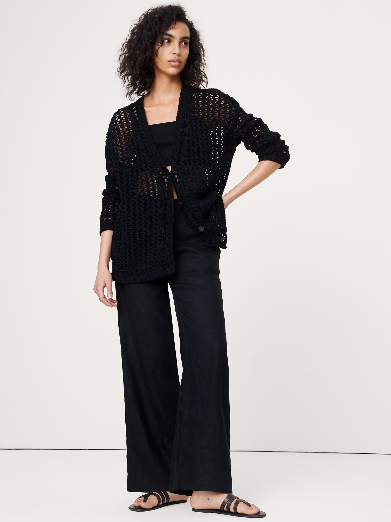 Image number 1 showing, Cotton Crochet Cardigan