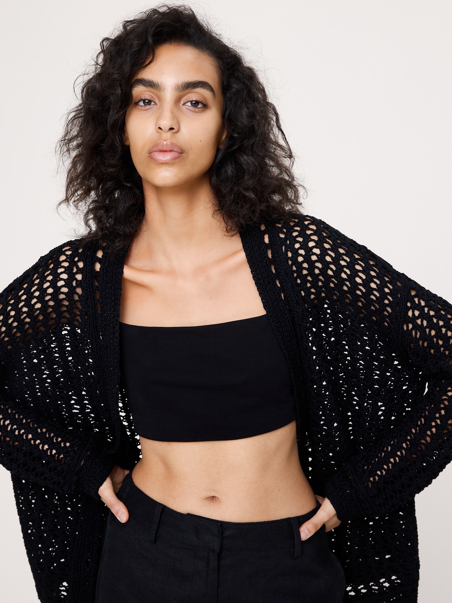 Image number 3 showing, Cotton Crochet Cardigan