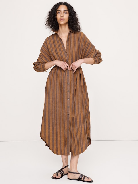 ROBE MI-LONGUE EN LIN
