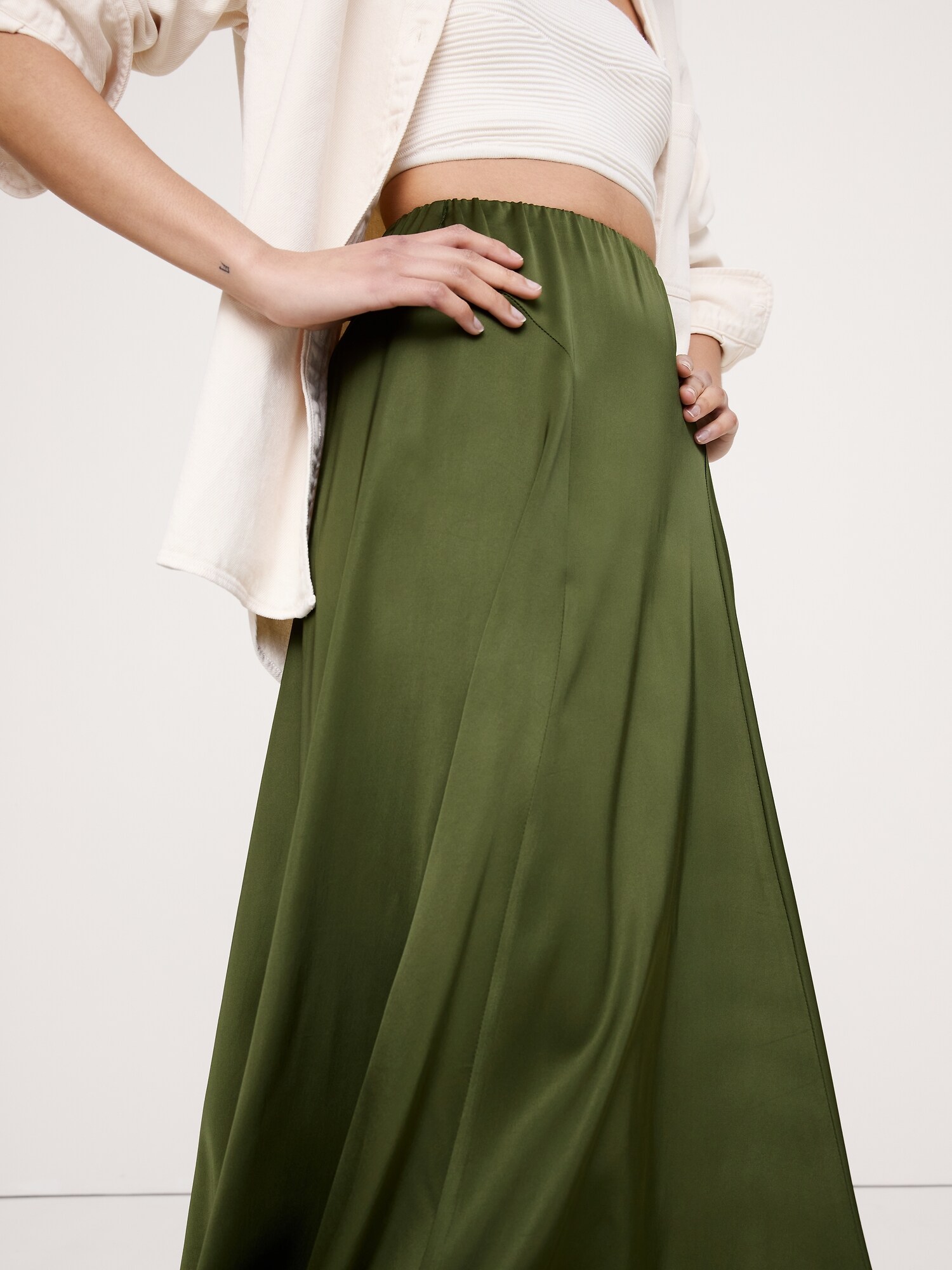 Image number 7 showing, Stretch-Satin Maxi Skirt