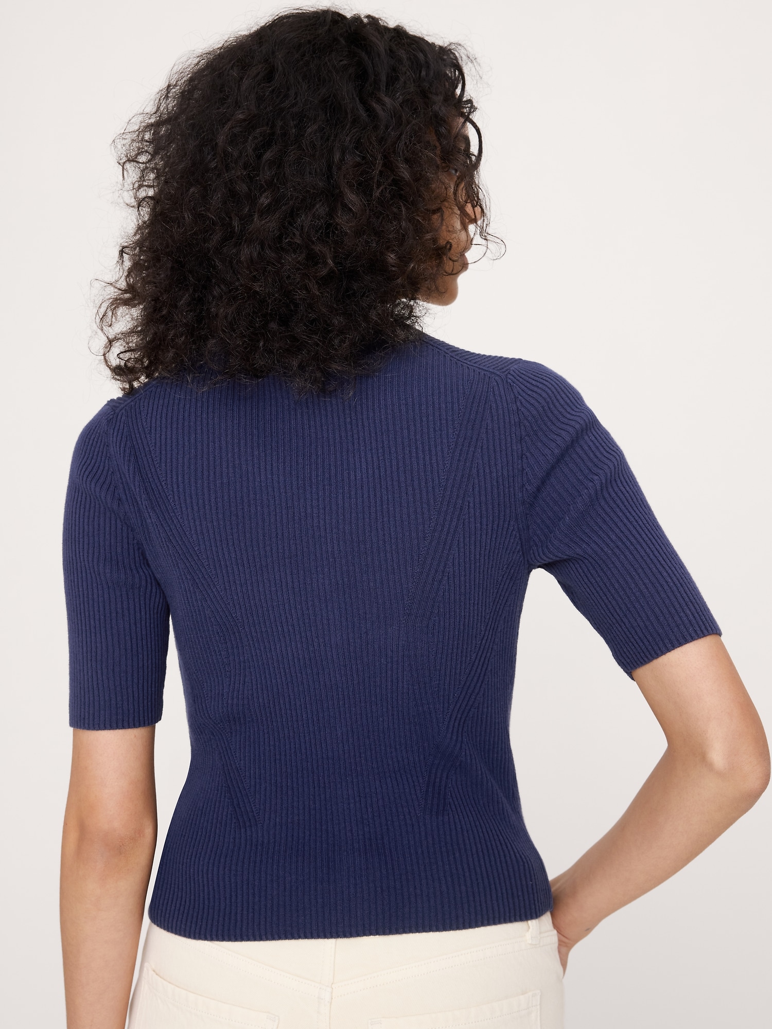 Image number 3 showing, Ribbed Cotton Cropped Cardigan