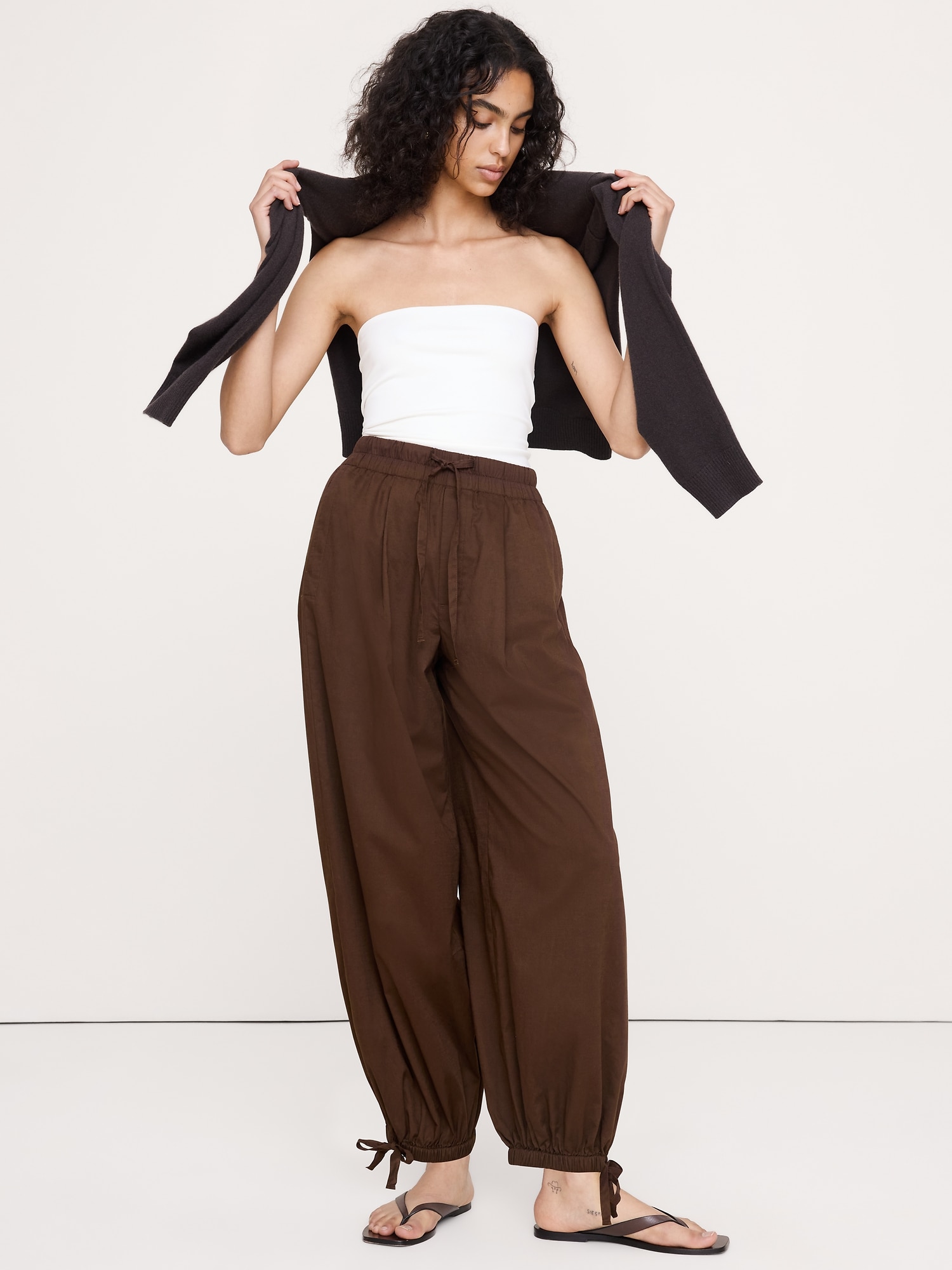 Image number 1 showing, Lightweight Cotton Balloon Pant