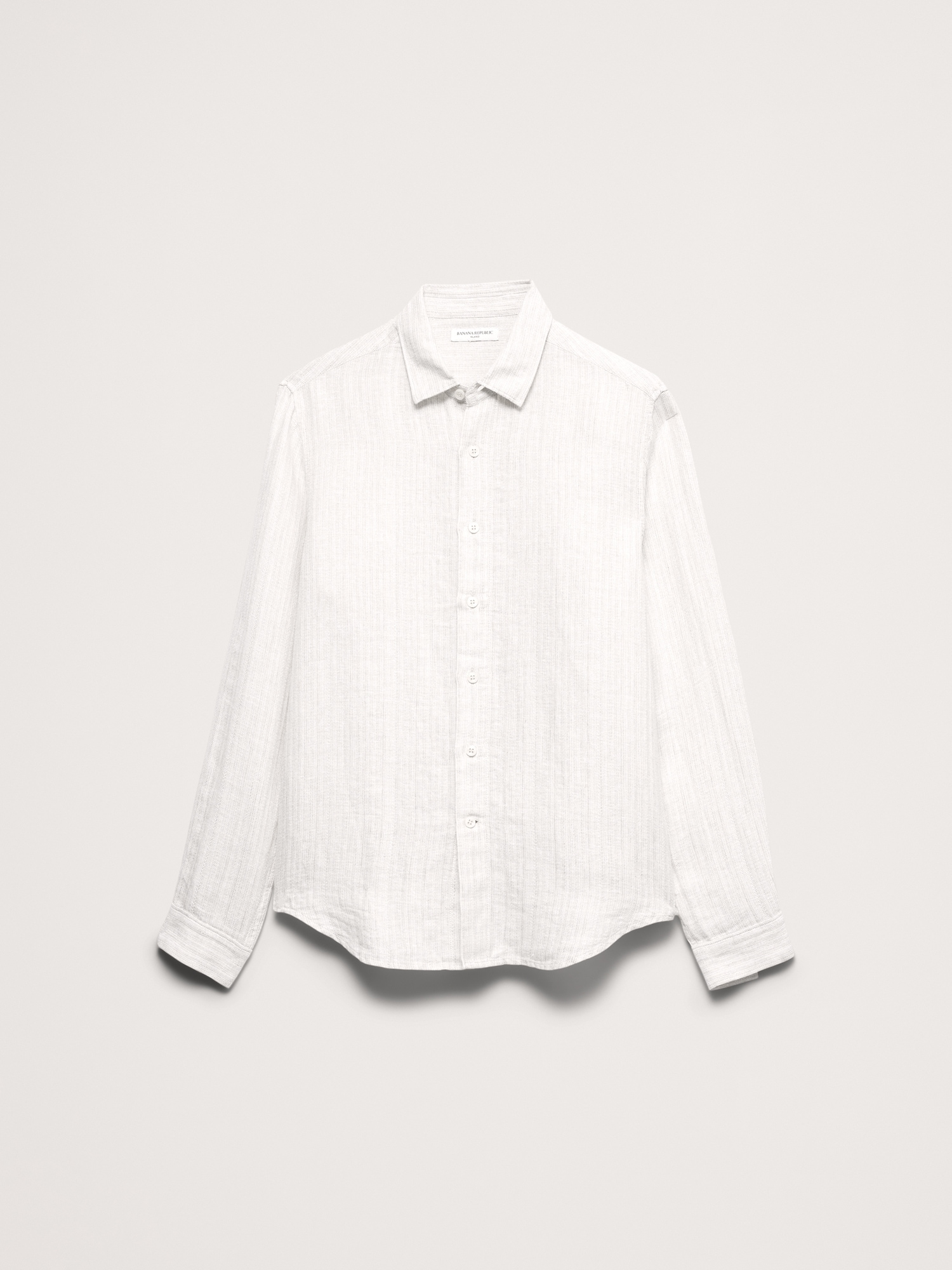 Image number 6 showing, Standard-Fit Textured Linen-Cotton Shirt