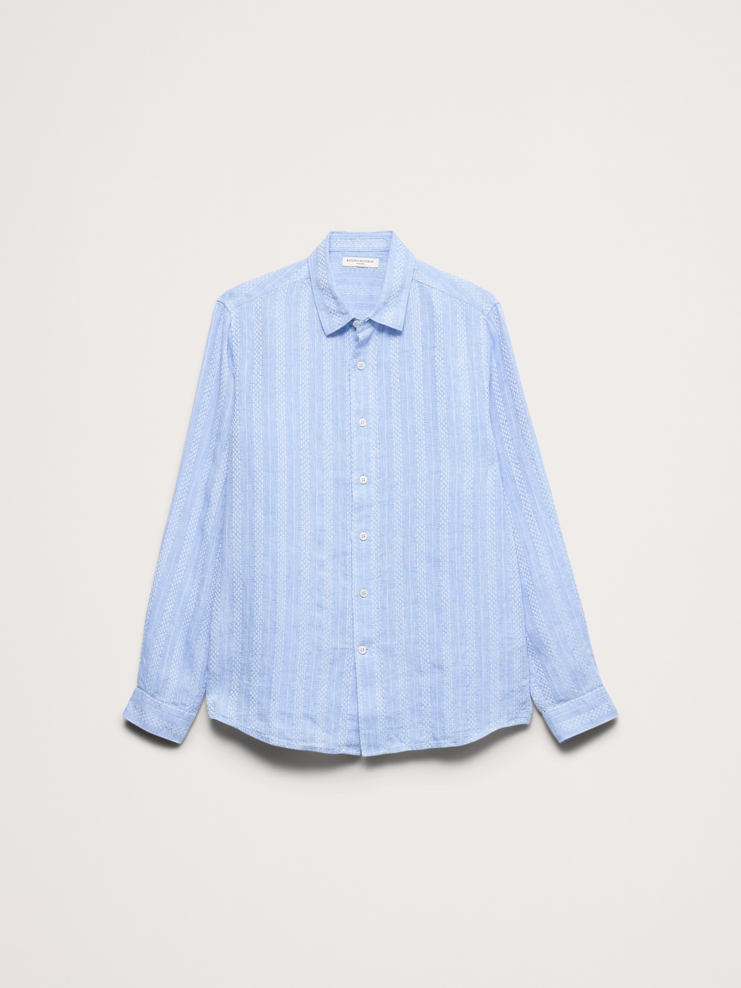 Image number 2 showing, Standard-Fit Textured Linen-Cotton Shirt