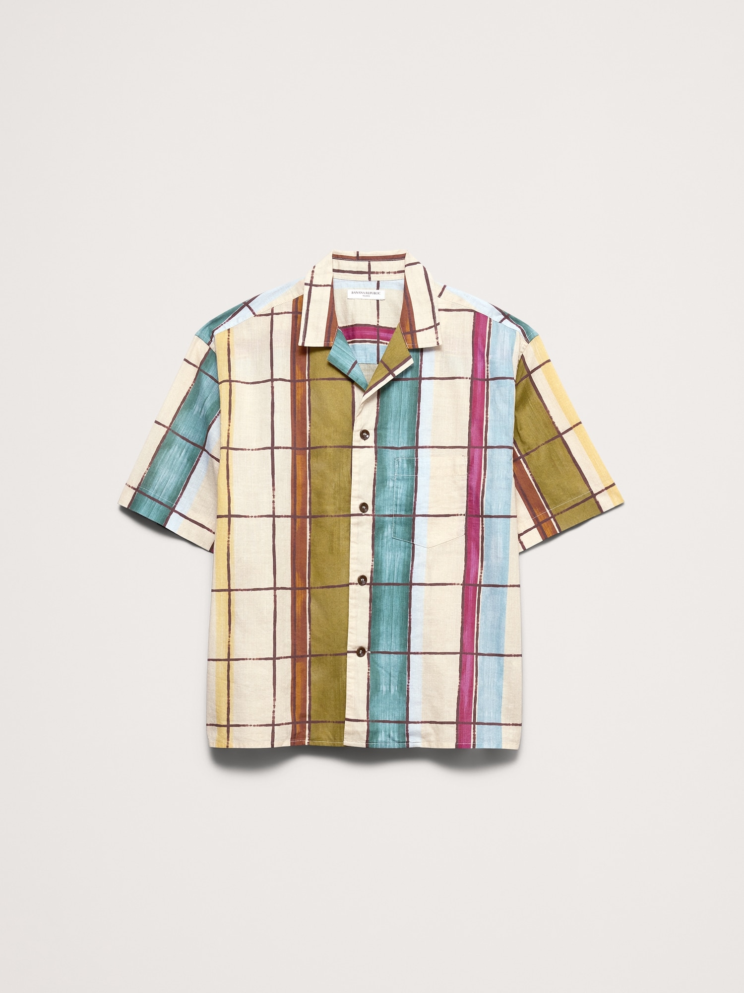 L'image numéro 4 présente Chemise de vacances décontractée en coton flammé