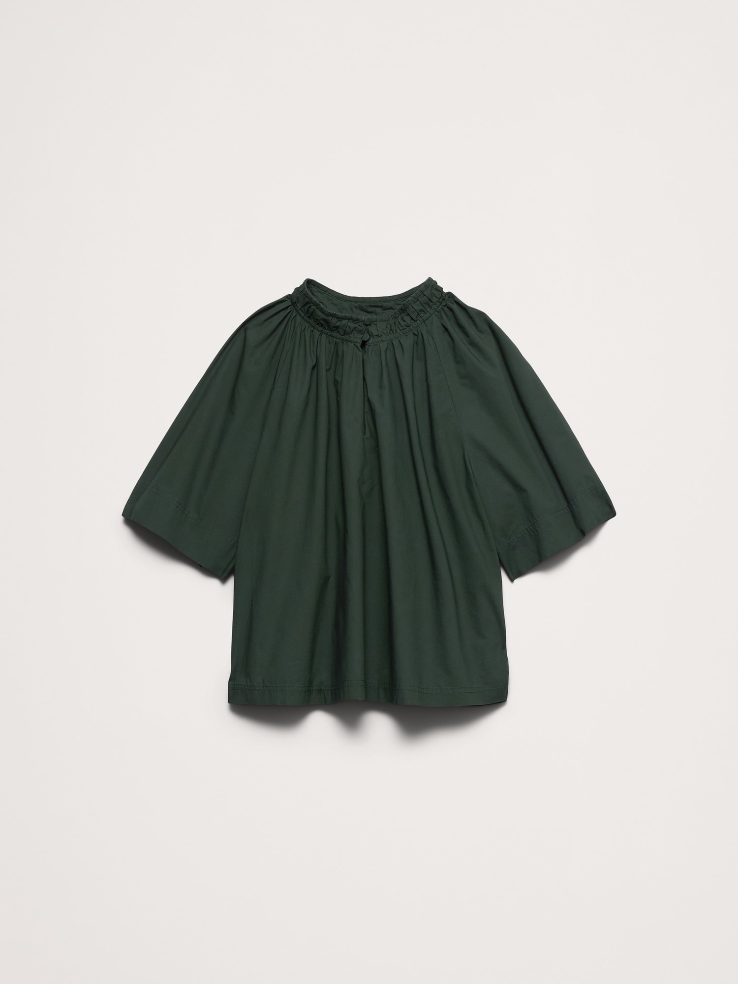 L'image numéro 4 présente Haut à encolure fendue en popeline de coton