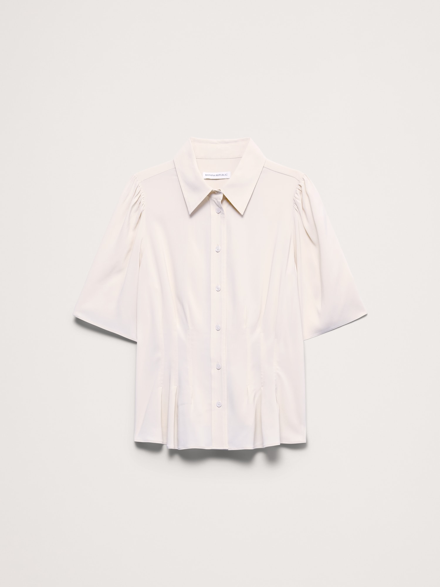 L'image numéro 4 présente Chemisier noué au dos en crêpe georgette