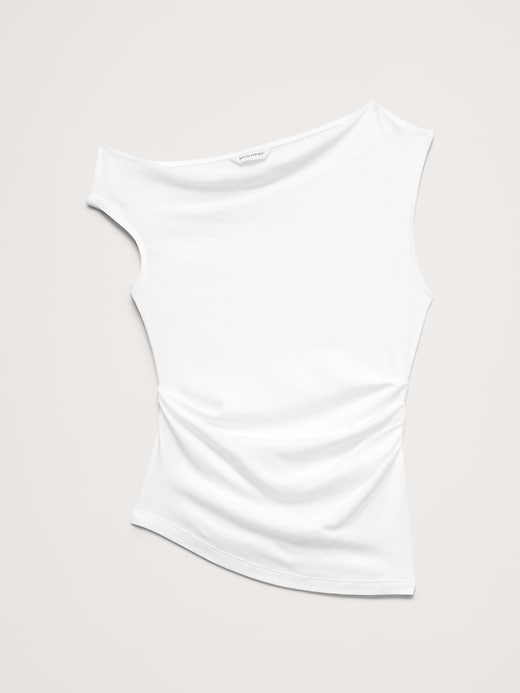 Image number 3 showing, Airy Cotton Asymmetrical Tank