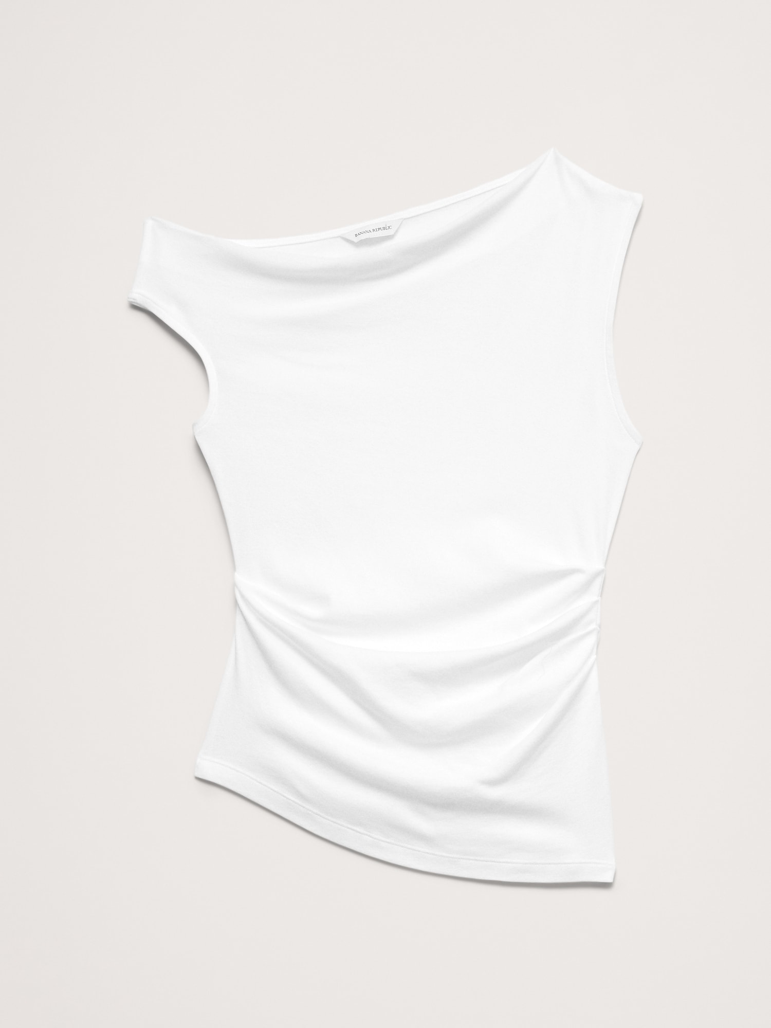 Image number 5 showing, Baby Rib Cotton Asymmetrical Tank