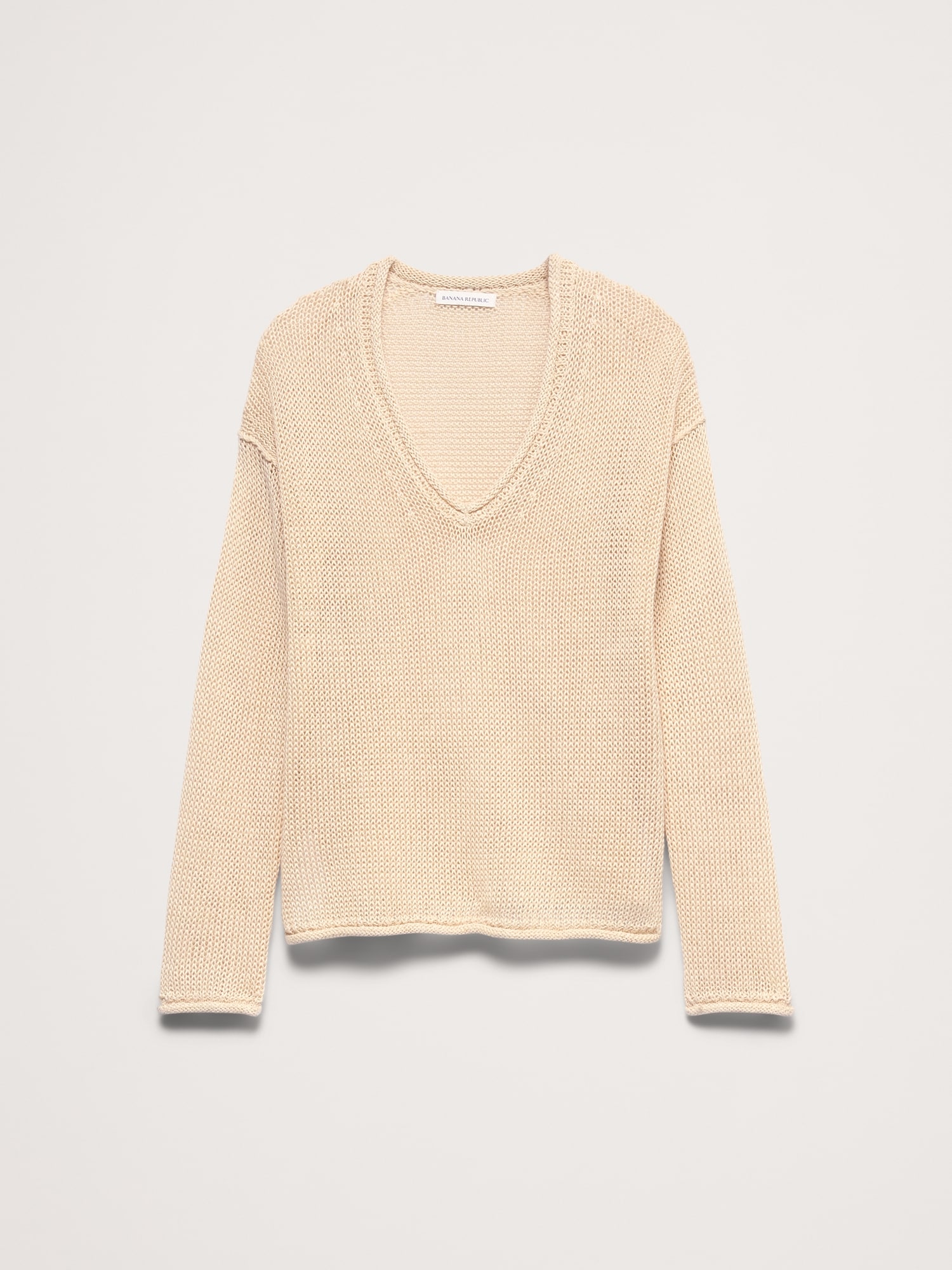 Image number 2 showing, Heirloom Linen V-Neck Sweater