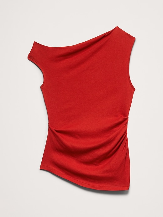 Image number 2 showing, Airy Cotton Asymmetrical Tank