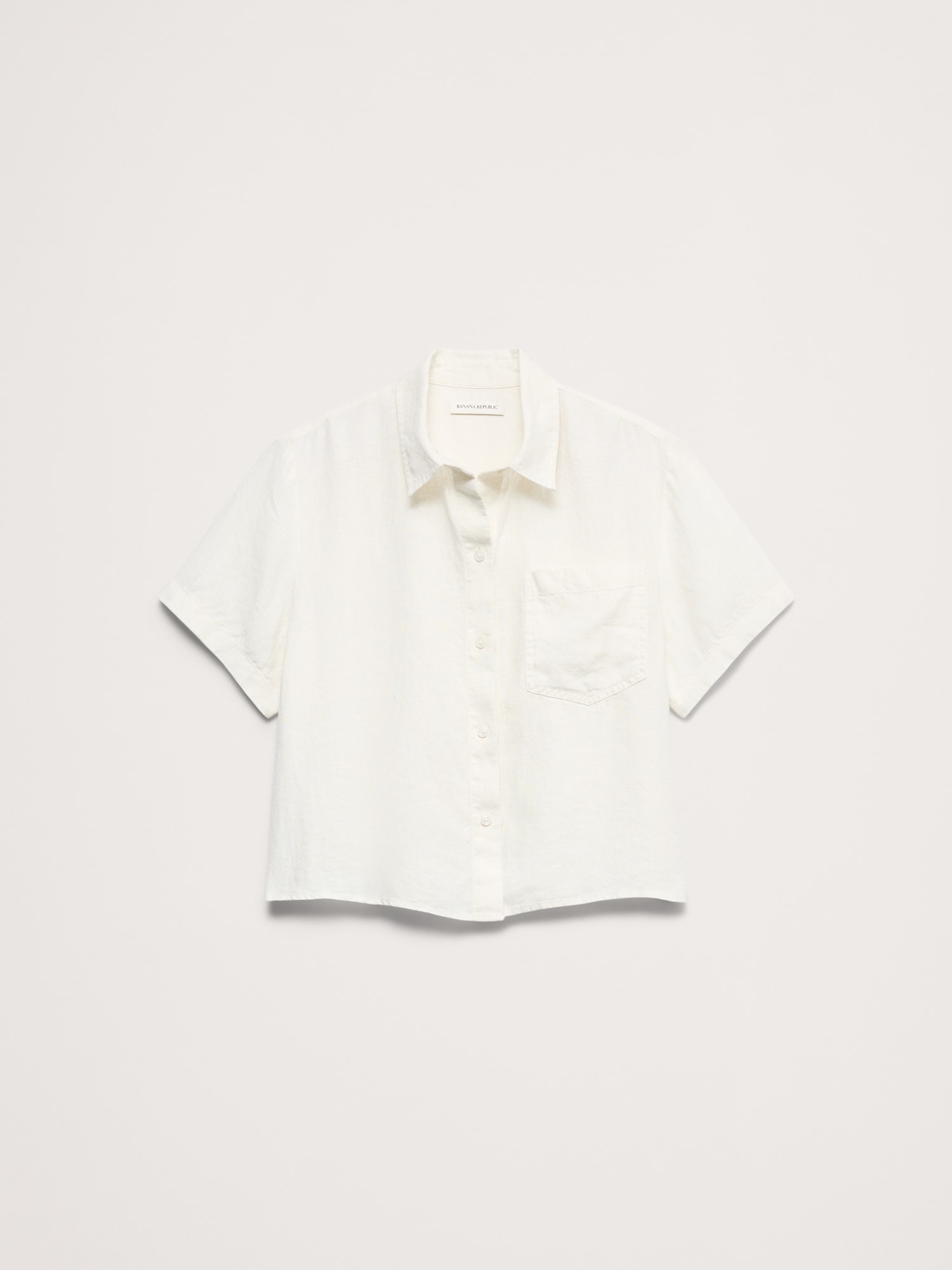 Image number 4 showing, Boxy Linen Cropped Shirt