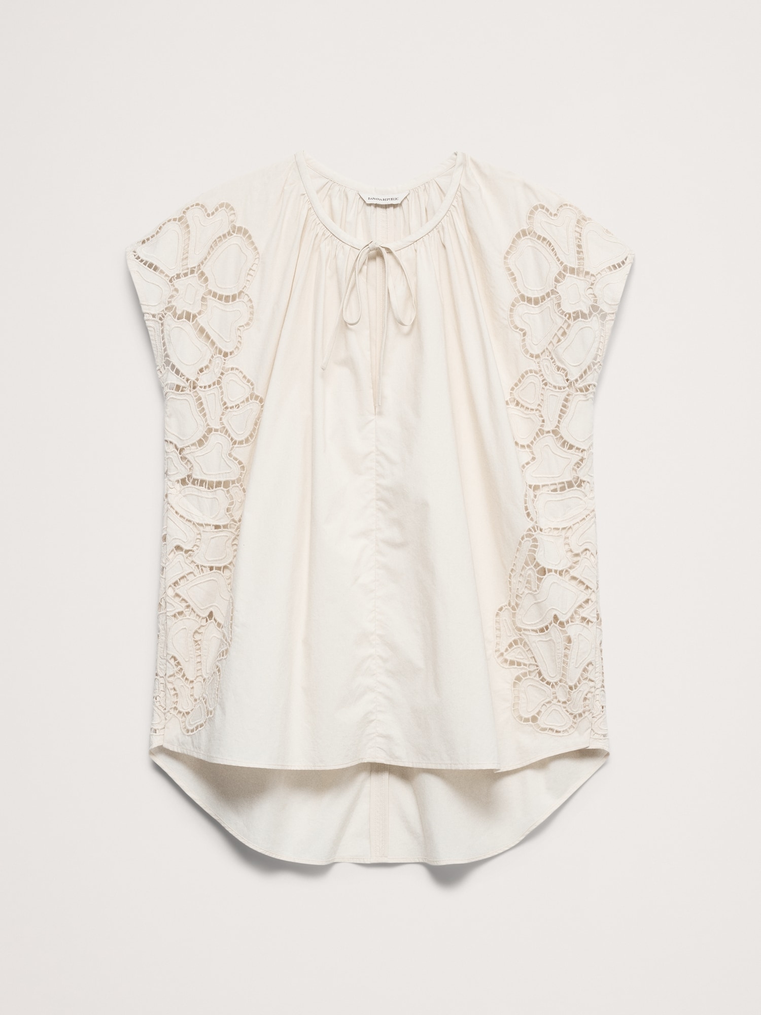 Image number 5 showing, Embroidered Cotton Poplin Split-Neck Tunic