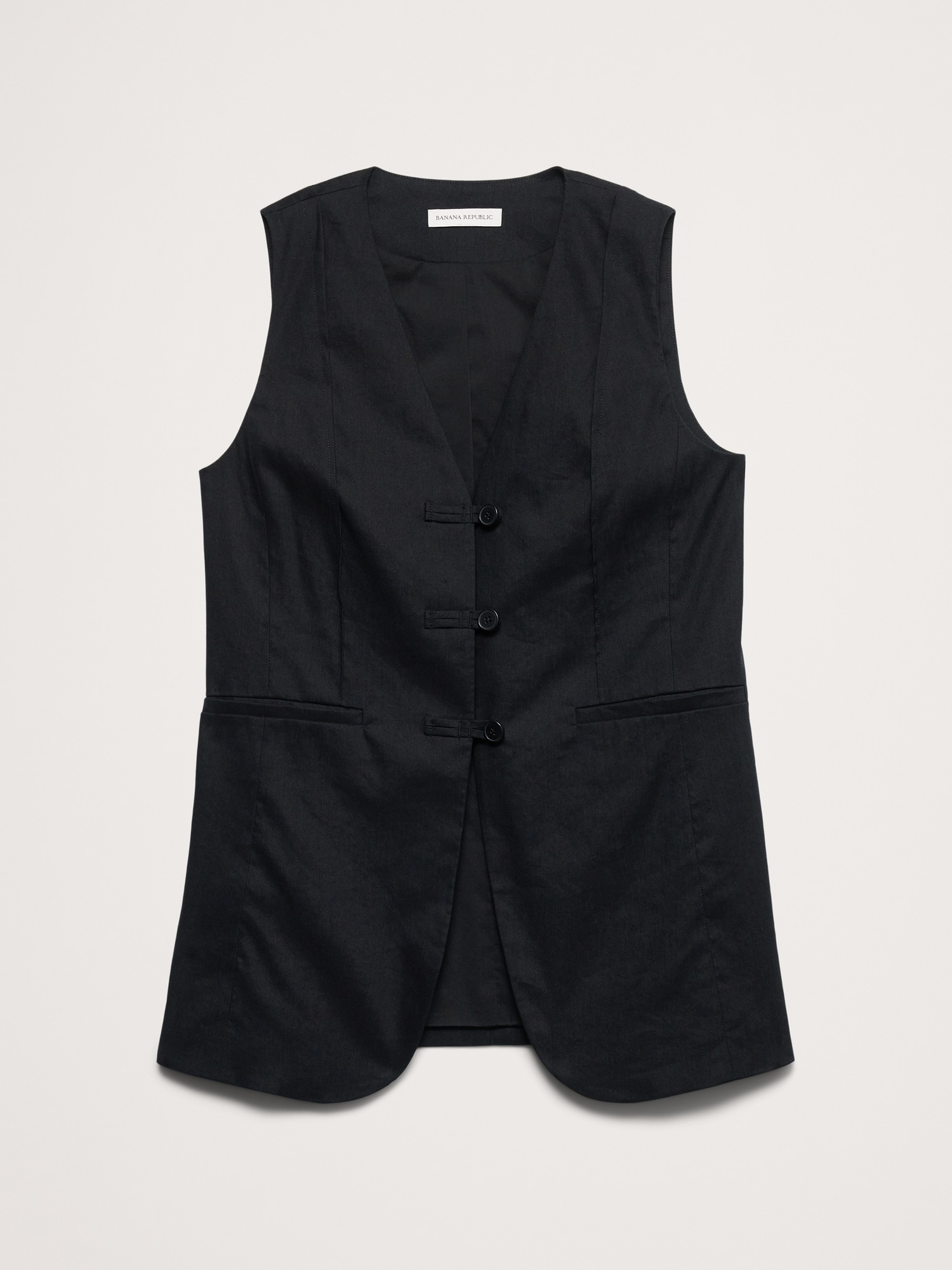 L'image numéro 5 présente Gilet long en lin et viscose