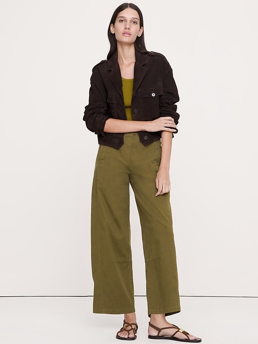 Mid-Rise Relaxed Painter Pull-On Pant | Banana Republic