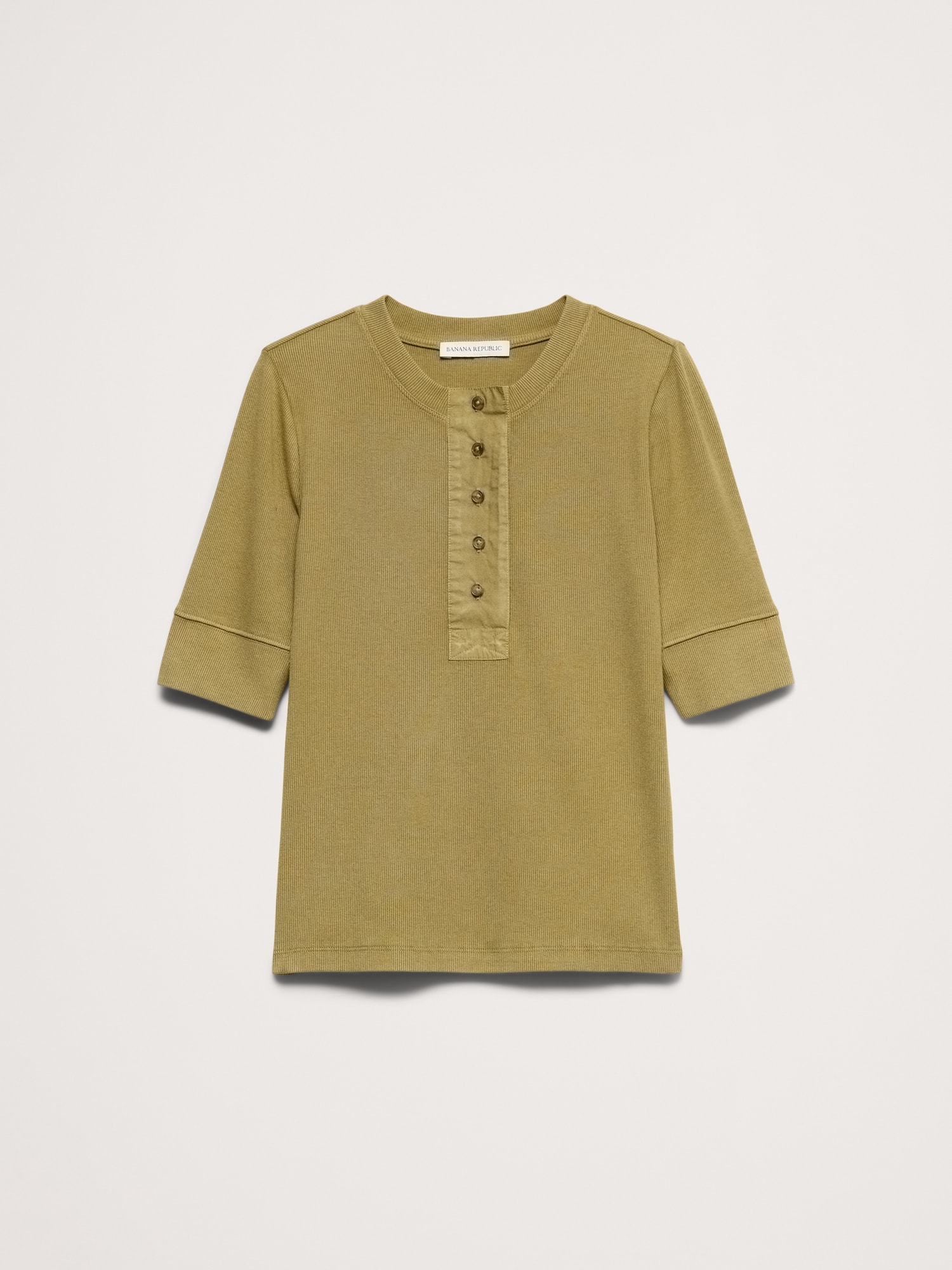 L'image numéro 5 présente Haut henley en tissu côtelé