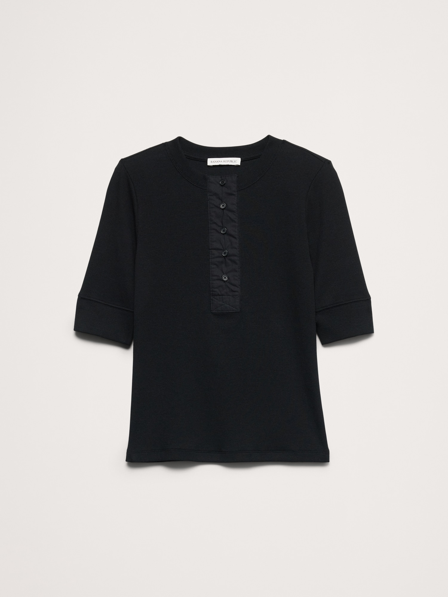 L'image numéro 2 présente Haut henley en tissu côtelé